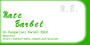 mate barbel business card