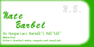 mate barbel business card
